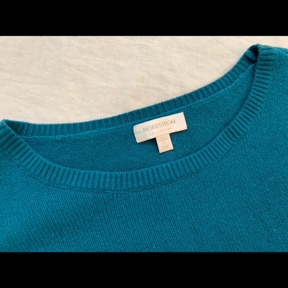 Nordstrom Teal Cashmere Sweater. - Picture 2 of 5